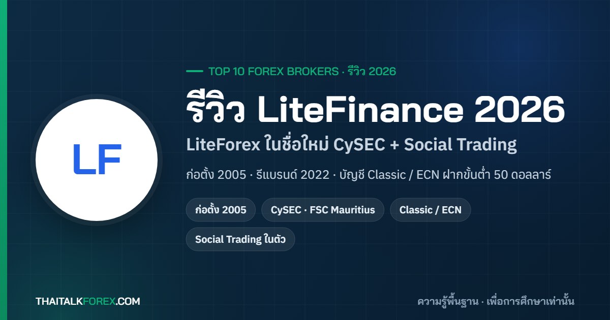 รีวิว LiteFinance (LiteForex) 2026: บัญชี Classic กับ ECN ต่างกันอย่างไร Social Trading ใบอนุญาต และค่าธรรมเนียมที่ต้องรู้