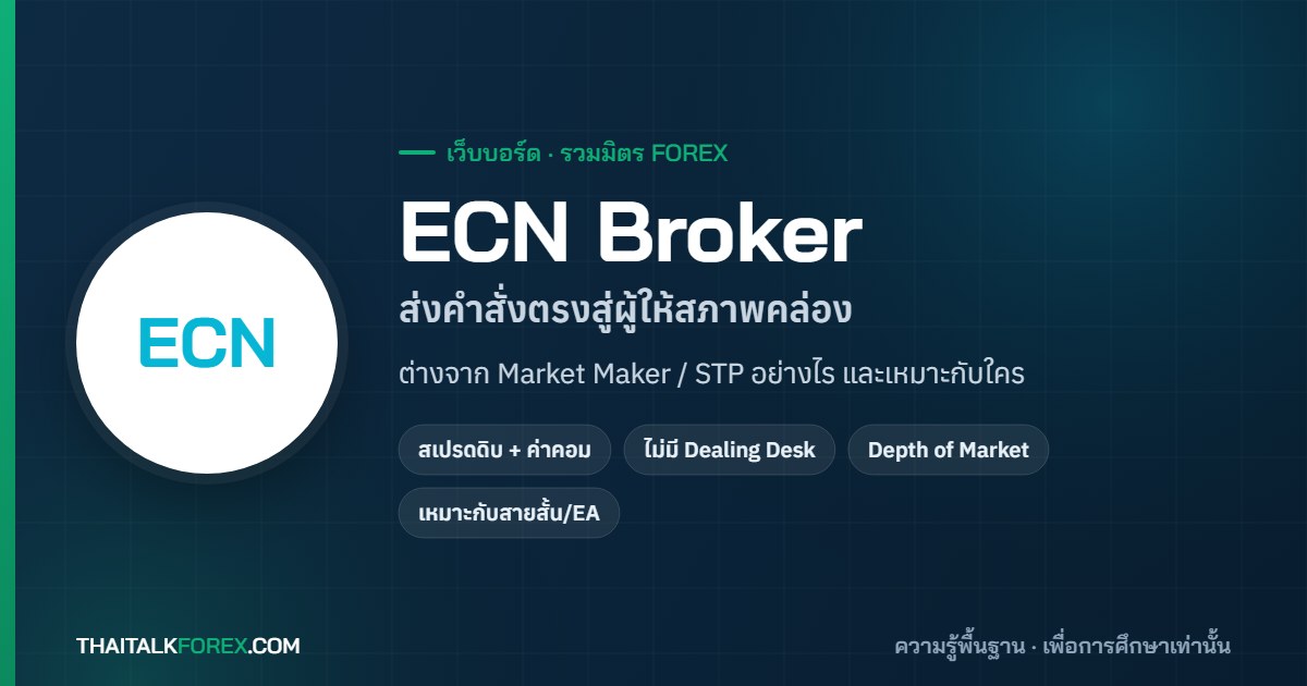 ECN Broker คืออะไร? ต่างจาก Market Maker และ STP อย่างไร และเหมาะกับนักเทรดแบบไหน